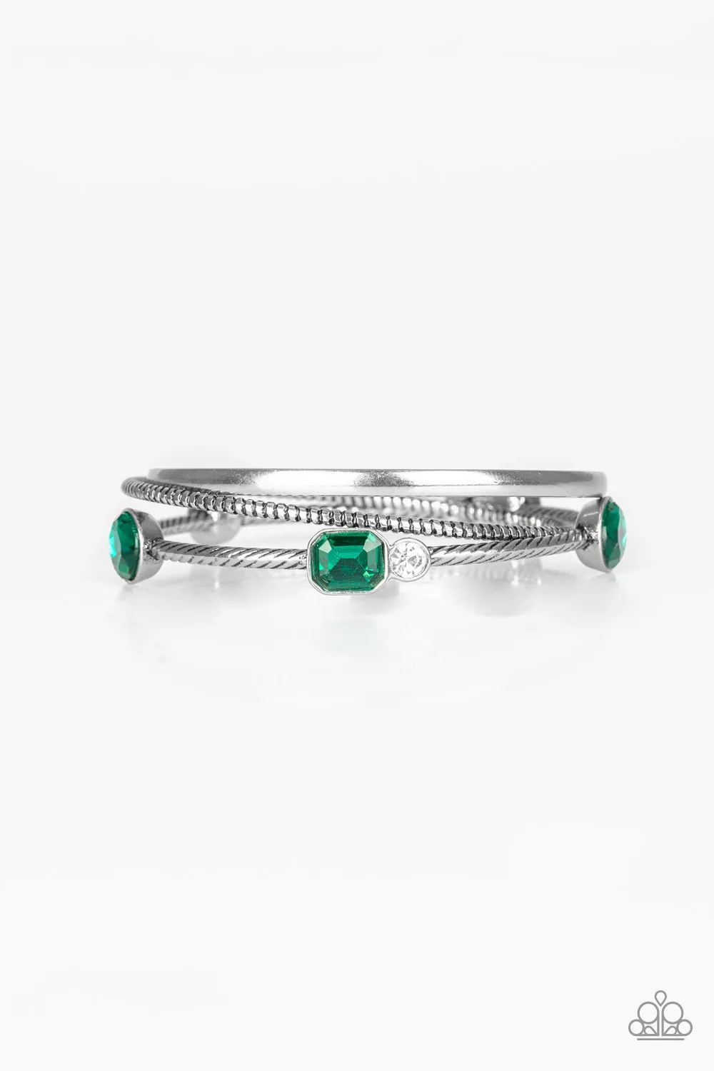 Open Door Jewelry - City Slicker Sleek - Green Bracelet - Paparazzi Accessories