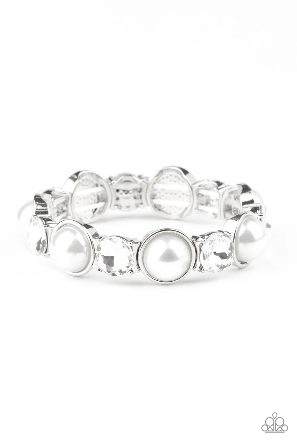 Open Door Jewelry - Elegant Entertainment - White Bracelet - Paparazzi Accessories