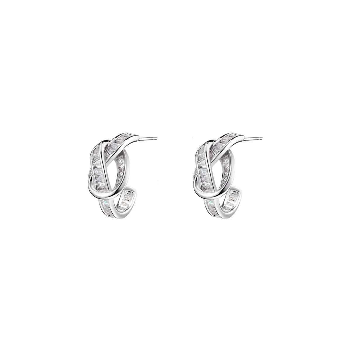 Open Knot Silver Earrings