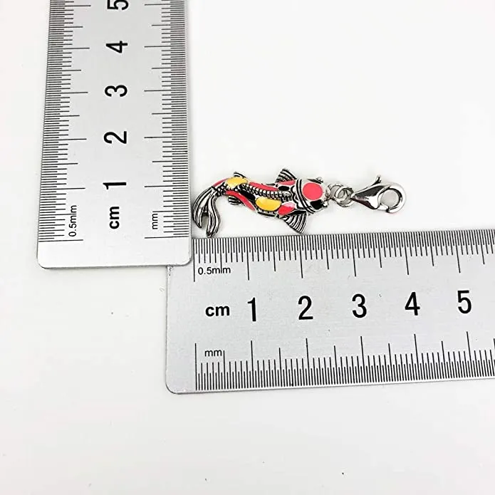 Orange Koi Fish Clip On Pendant Charm