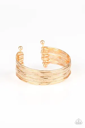 Paparazzi Bracelet ~ Sleek Shimmer - Gold