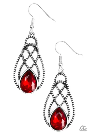 Paparazzi Earring ~ Chic Contessa - Red