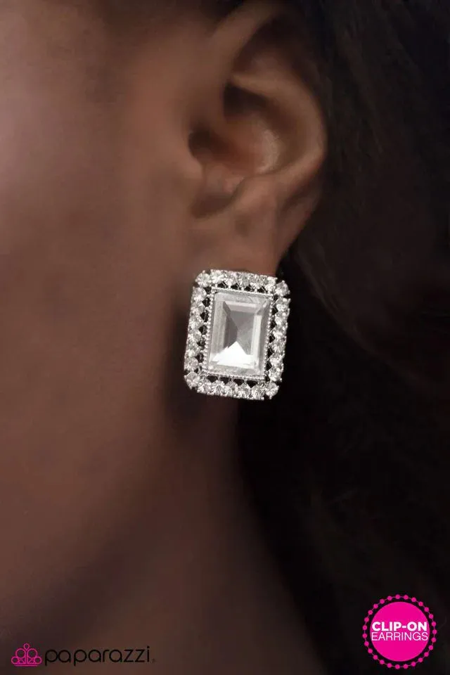 Paparazzi Earring ~ Winter Solstice - White