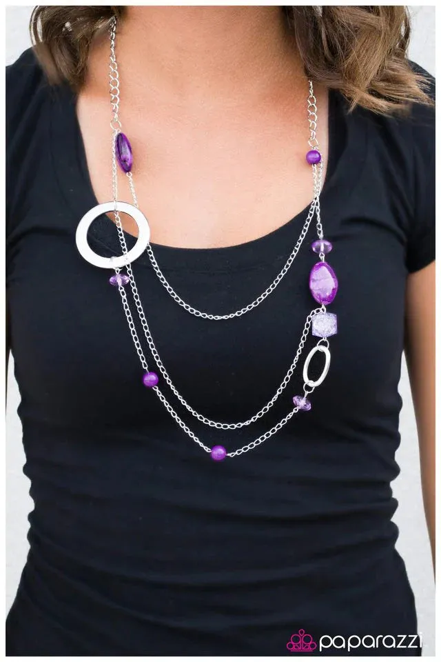 Paparazzi Necklace ~ A Stones Throw - Purple