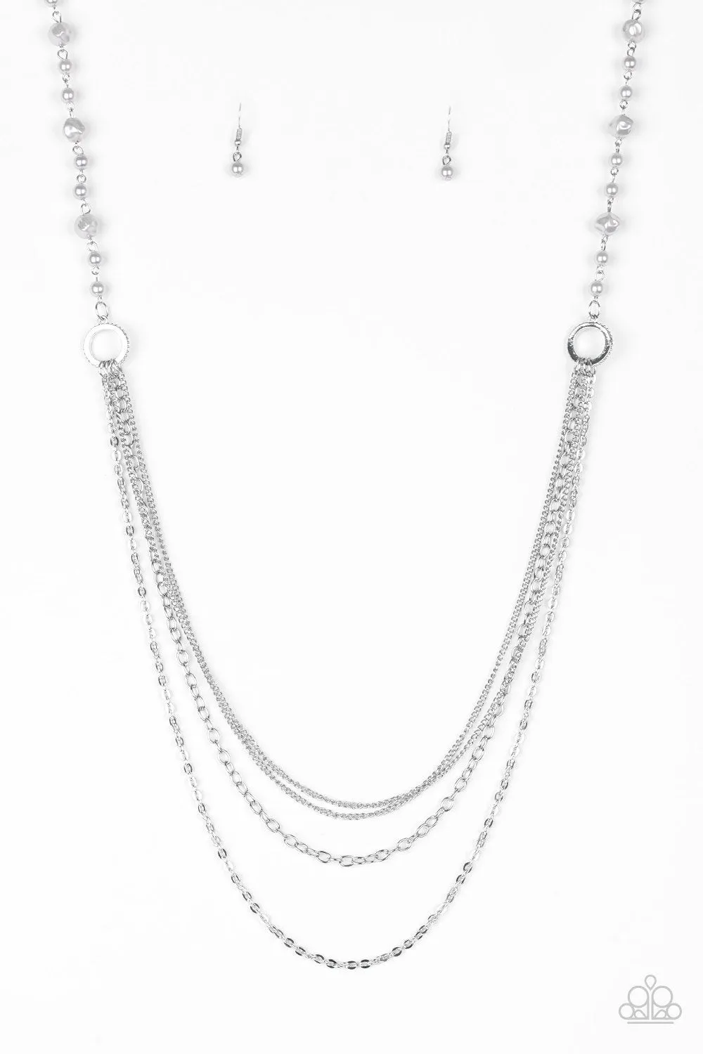 Paparazzi Necklace ~ Contemporary Cadence - Silver