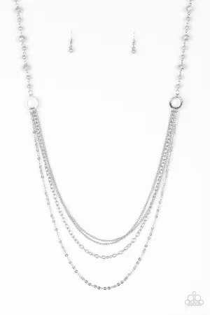 Paparazzi Necklace ~ Contemporary Cadence - Silver