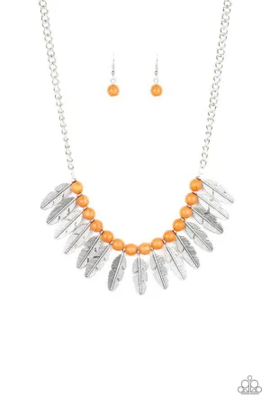 Paparazzi Necklace ~ Desert Plumes - Orange