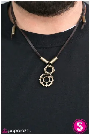 Paparazzi Necklace ~ Gear Up - Brass