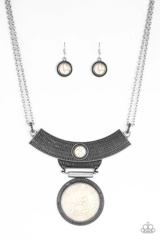 Paparazzi Necklace ~ Lasting EMPRESS-ions - White