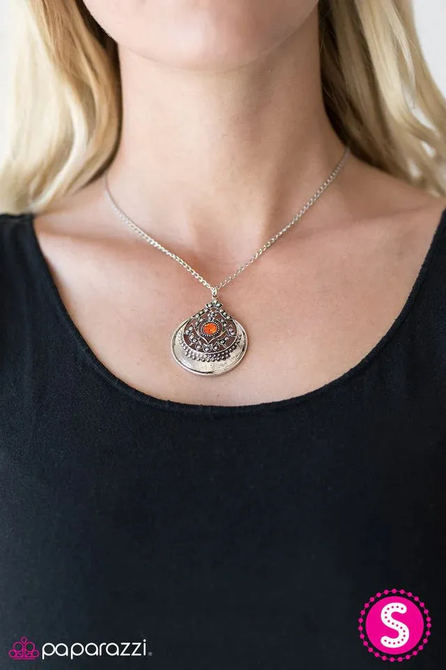 Paparazzi Necklace ~ One In A MEDALLION - Orange