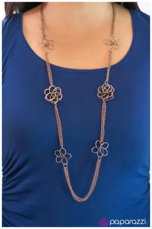 Paparazzi Necklace ~ Picking Petals - Copper