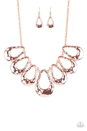 Paparazzi Necklace ~ Teardrop Envy - Copper