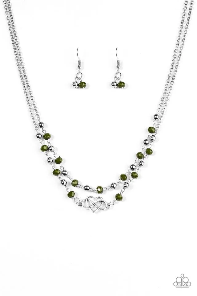 Paparazzi Necklace ~ Unbreakable Love - Green