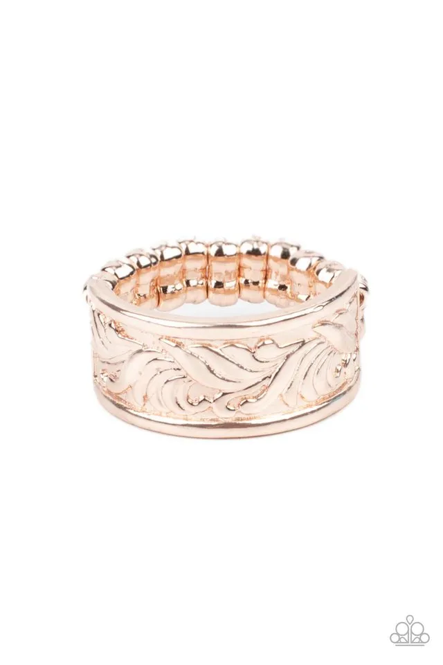 Paparazzi Ring ~ Billowy Bands - Rose Gold