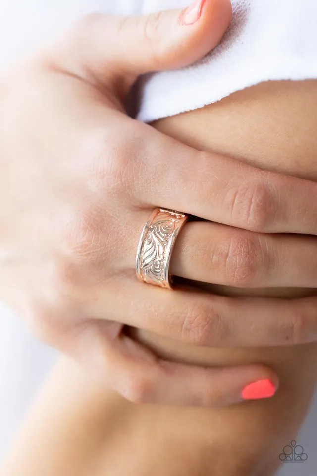 Paparazzi Ring ~ Billowy Bands - Rose Gold