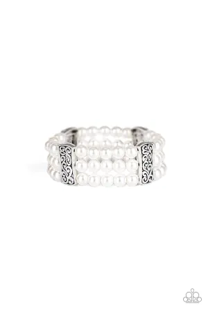 Paparazzi Ritzy Ritz - White Bracelet