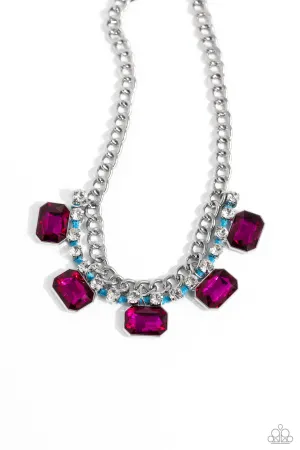 PAPARAZZI WEAVING Wonder - Blue/ PINK NECKLACES