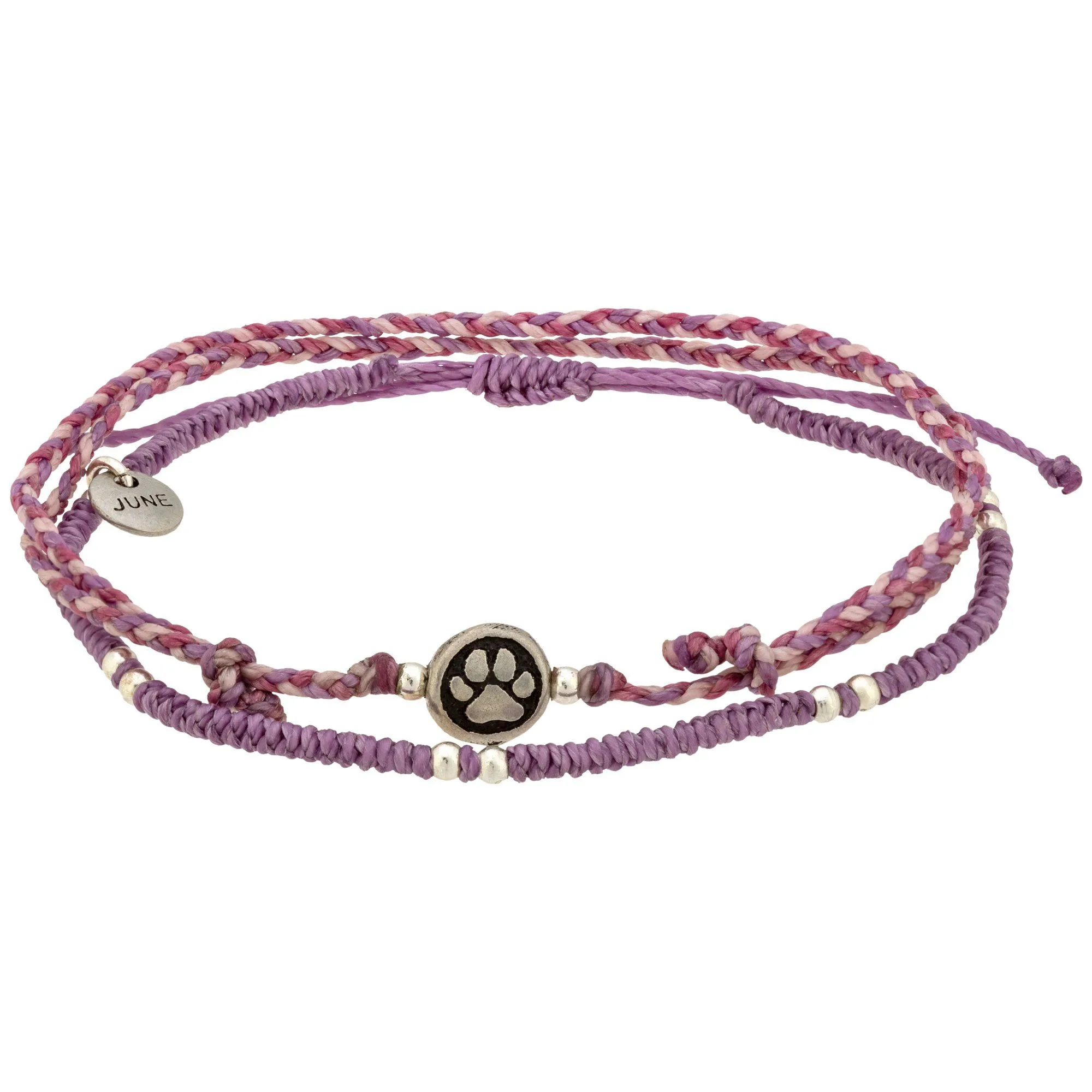 Paw Print Birthstone Anklet Set