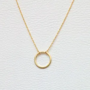 Personality Fashion Ladies Simple Empty Circle Geometric Pendant Necklace Exquisite Clavicle Chain