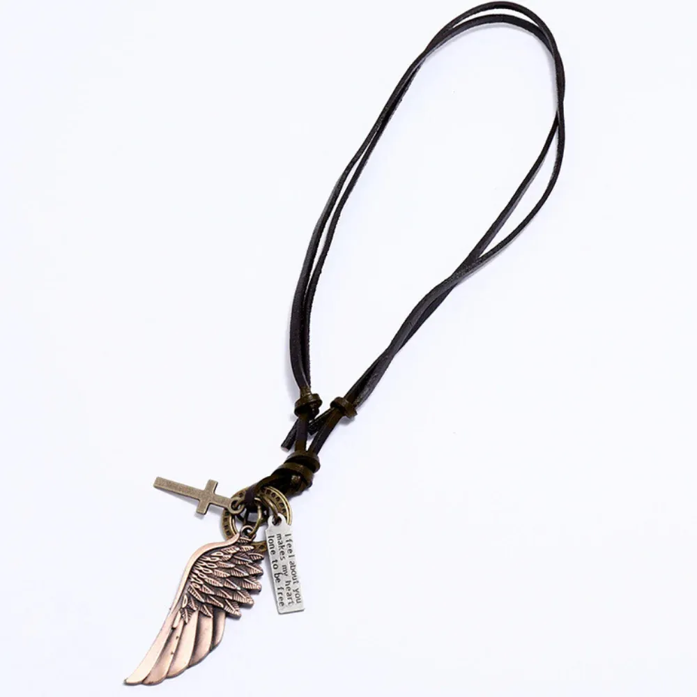 "Wing Pull Leather" Necklaces