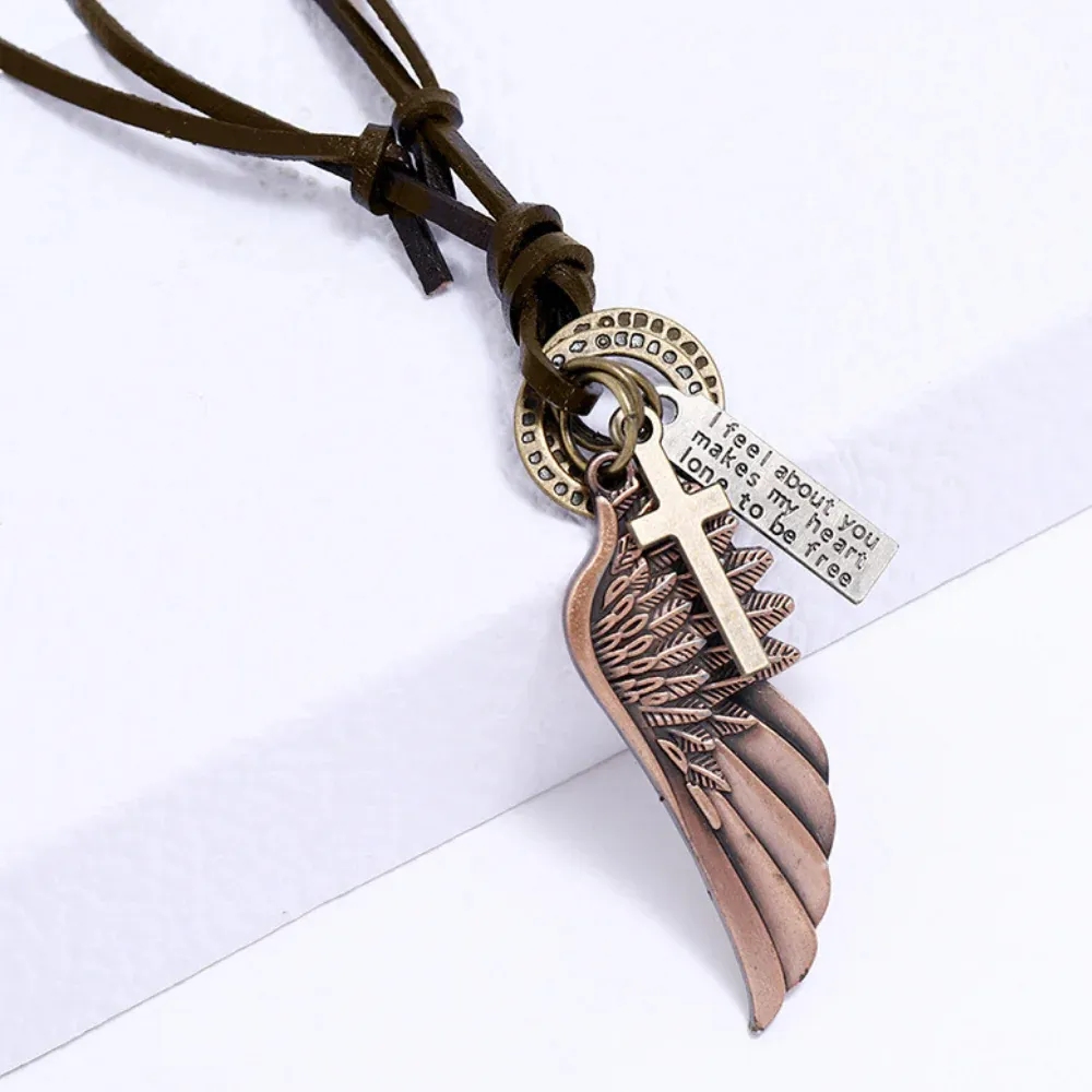 "Wing Pull Leather" Necklaces