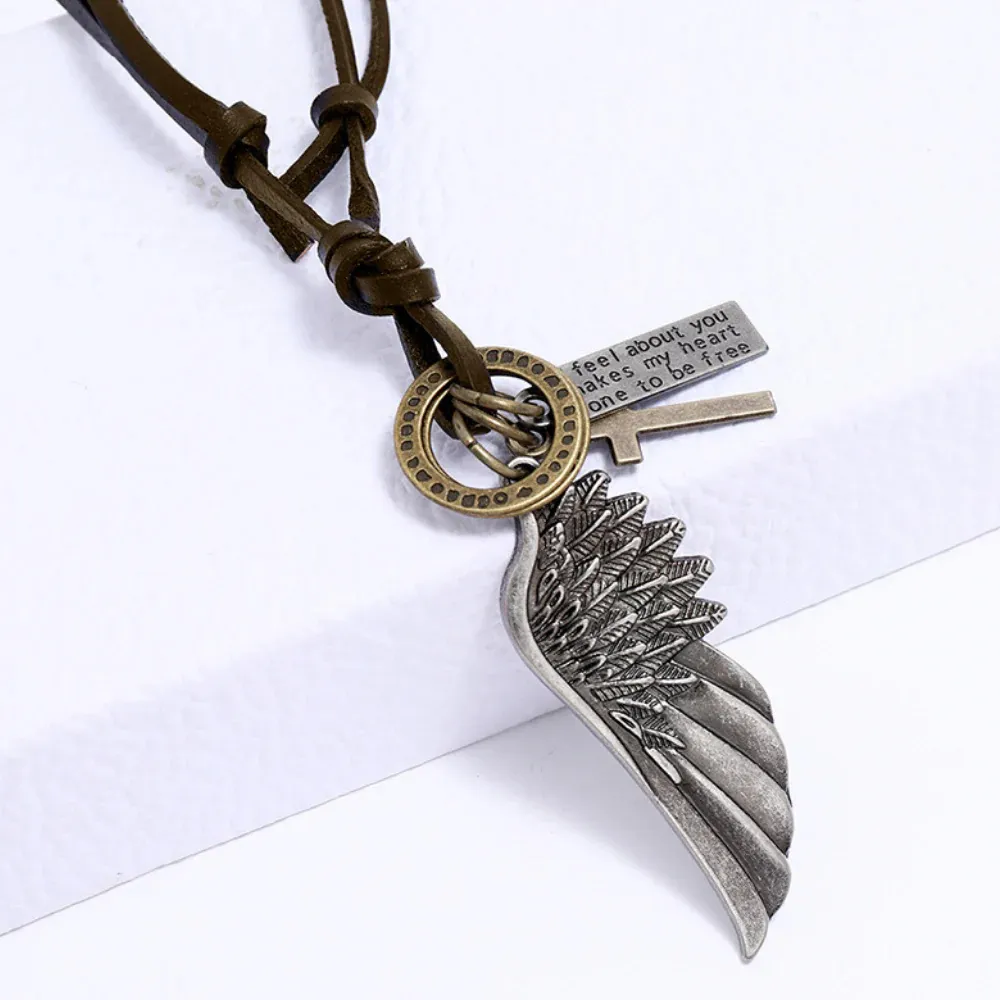 "Wing Pull Leather" Necklaces