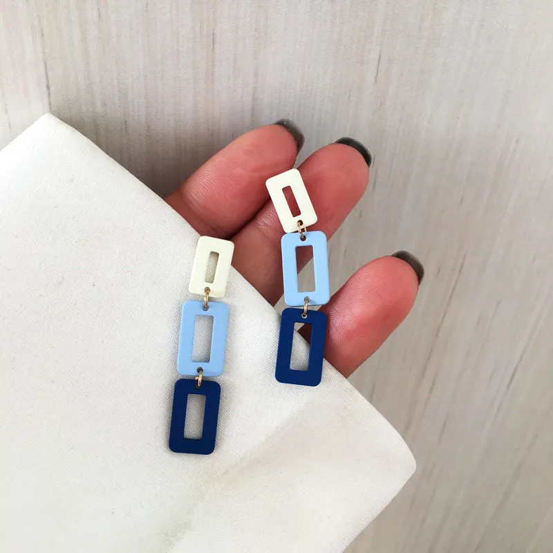 Rectangle Chain Earrings