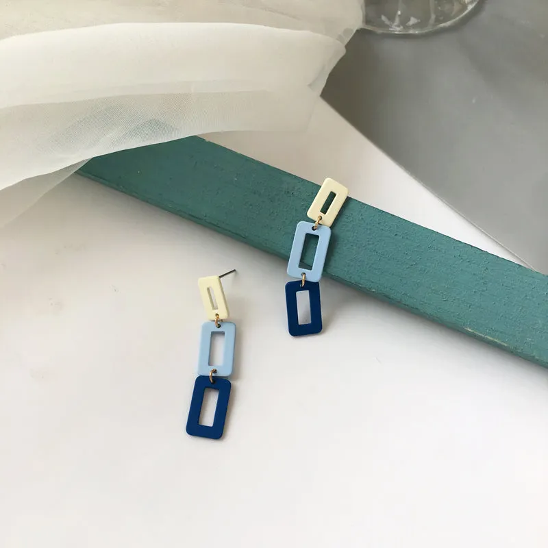 Rectangle Chain Earrings