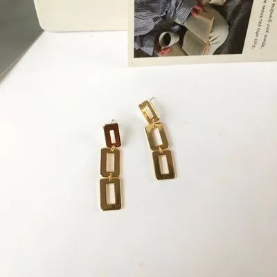 Rectangle Chain Earrings