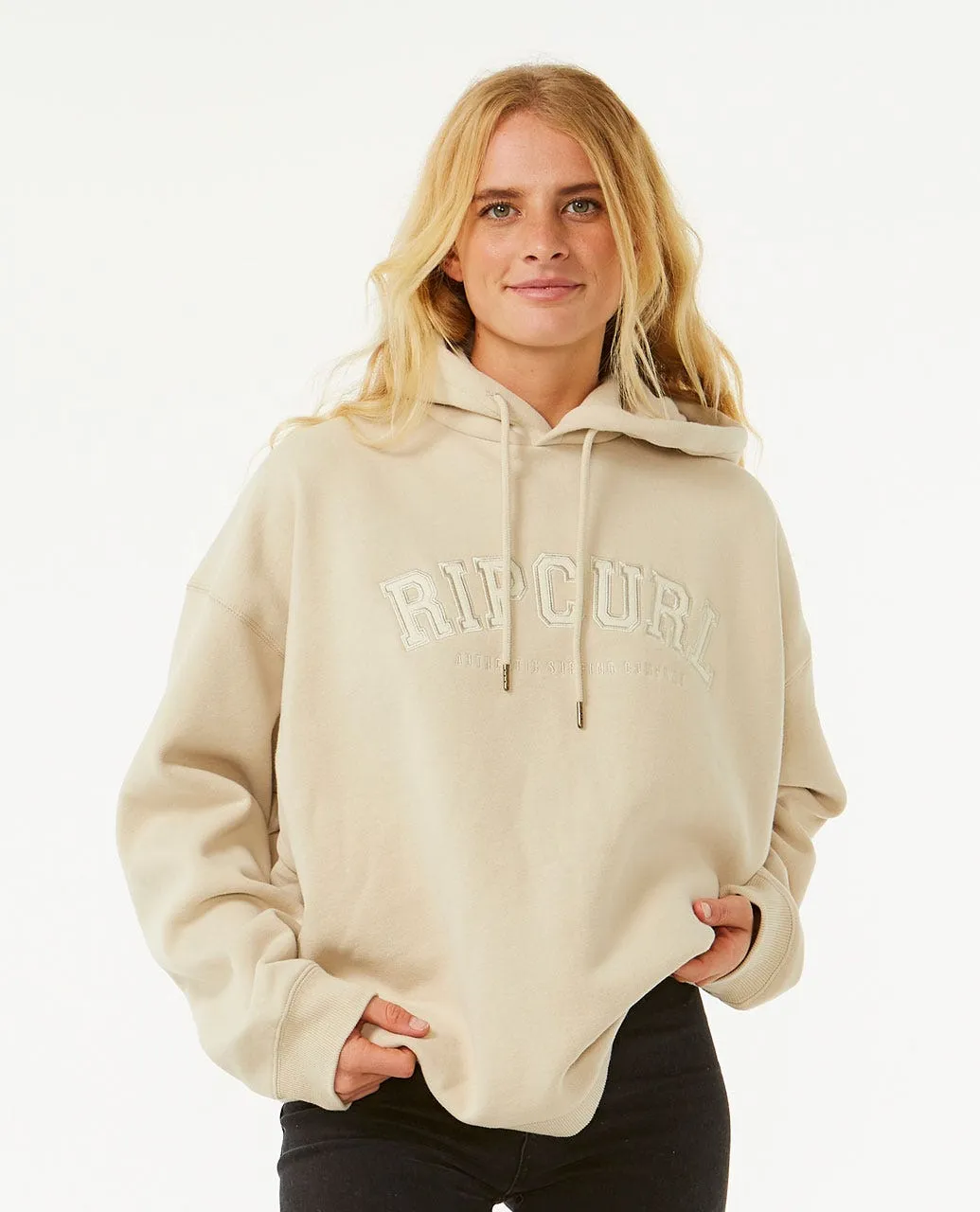 Rip Curl Varsity Hooded Sweatshirt-Natural