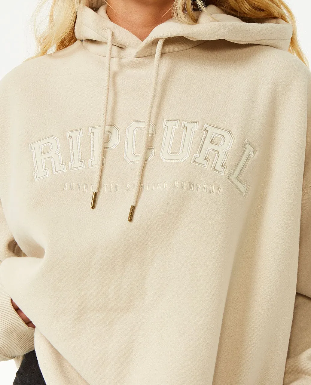 Rip Curl Varsity Hooded Sweatshirt-Natural