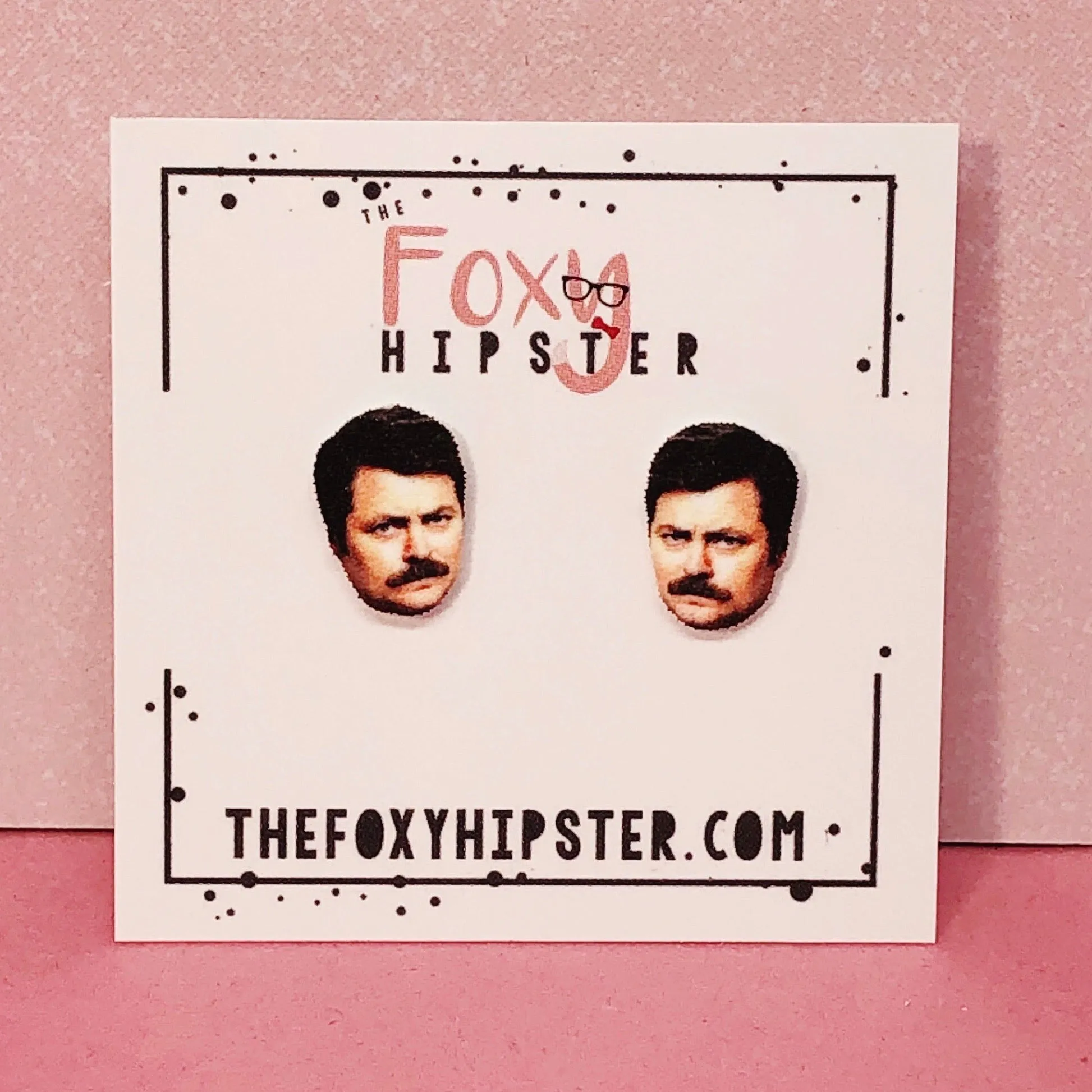 Ron Swanson Stud Earrings