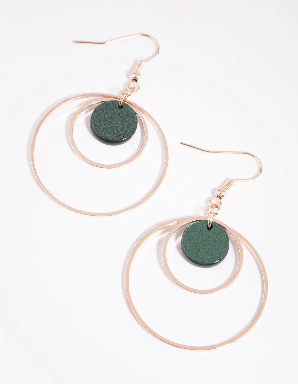 Rose Gold Graduated Open Disc Earrings