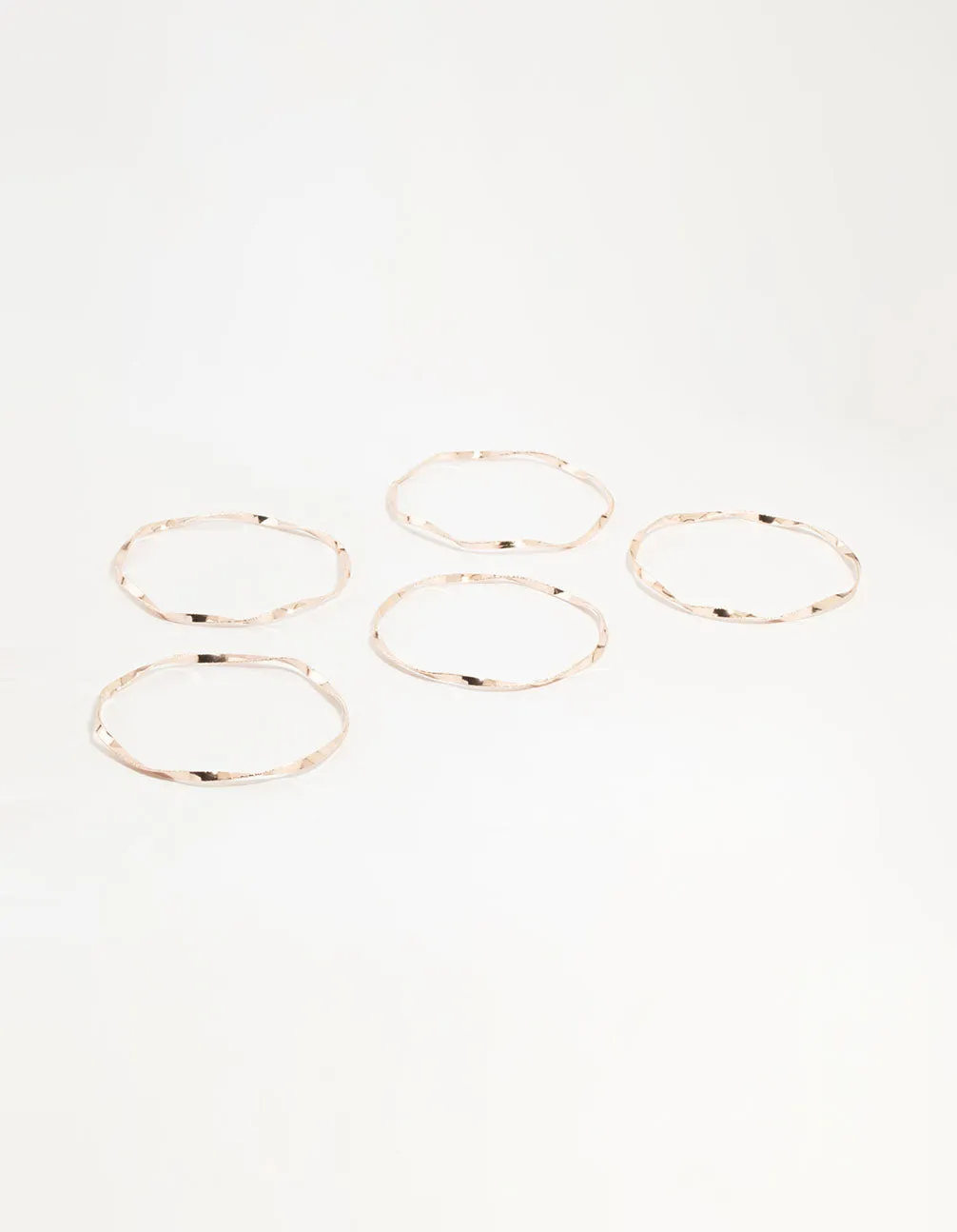 Rose Gold Twisted Bangles 5-Pack