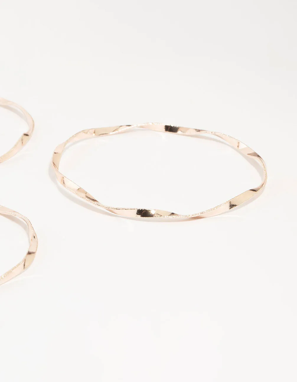 Rose Gold Twisted Bangles 5-Pack