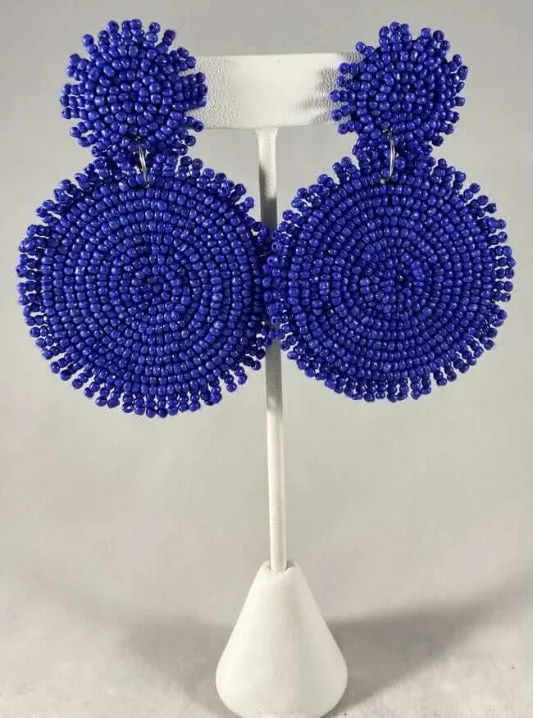 Seed Bead Circle Earrings