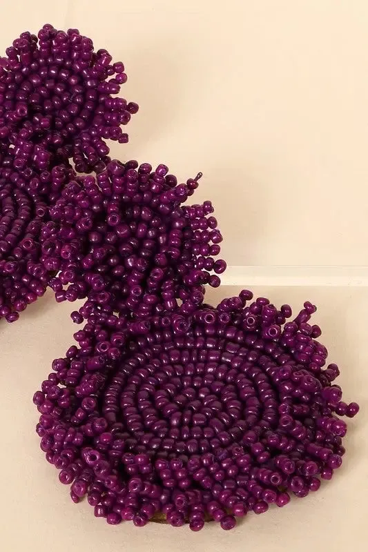 Seed Bead Circle Earrings