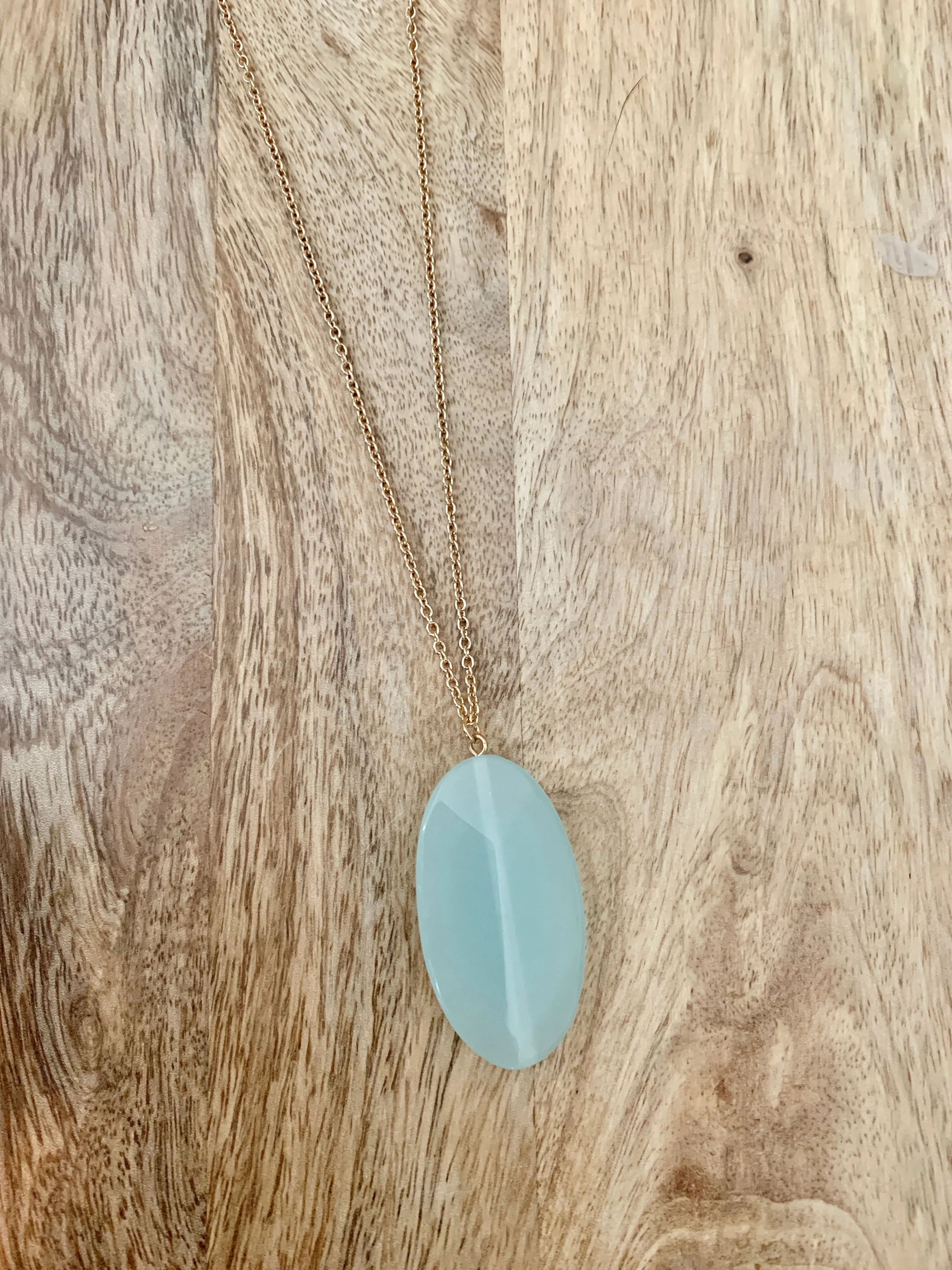 Semi Precious Pendant Stone Necklace