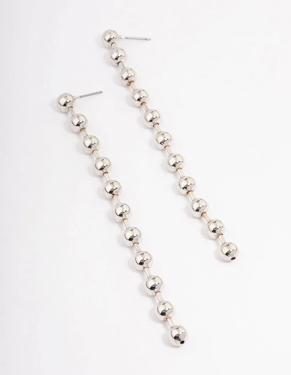 Silver Ball Chain Drop Earrings