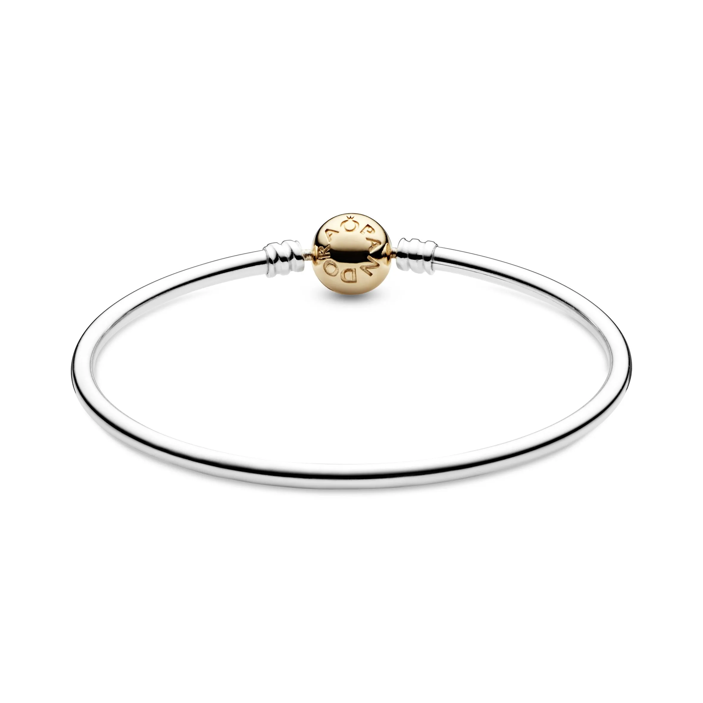 Silver bangle with 14k clasp