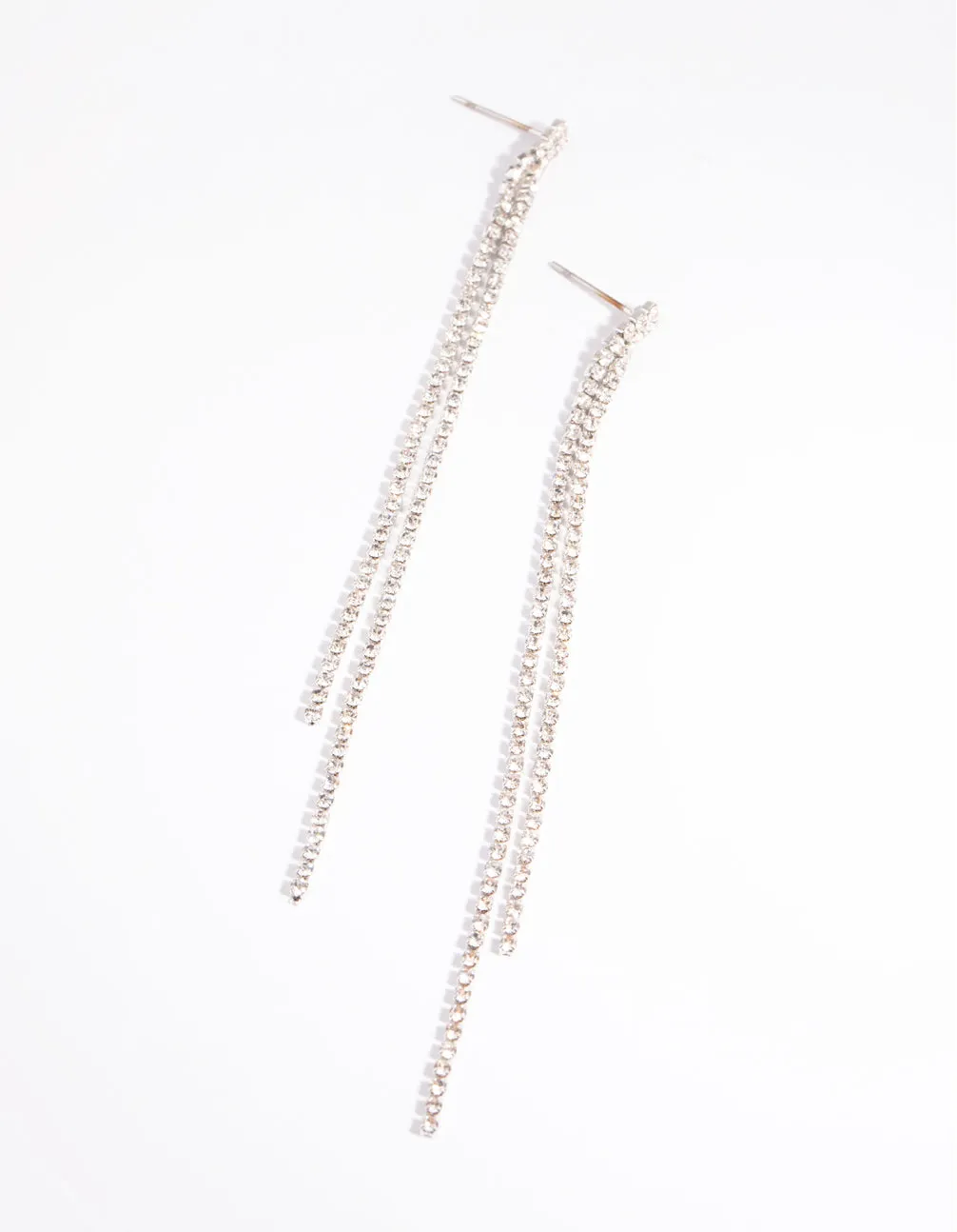 Silver Cupchain Drop Earrings