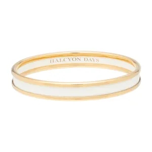 Skinny Cream & Gold Enamel Bangle