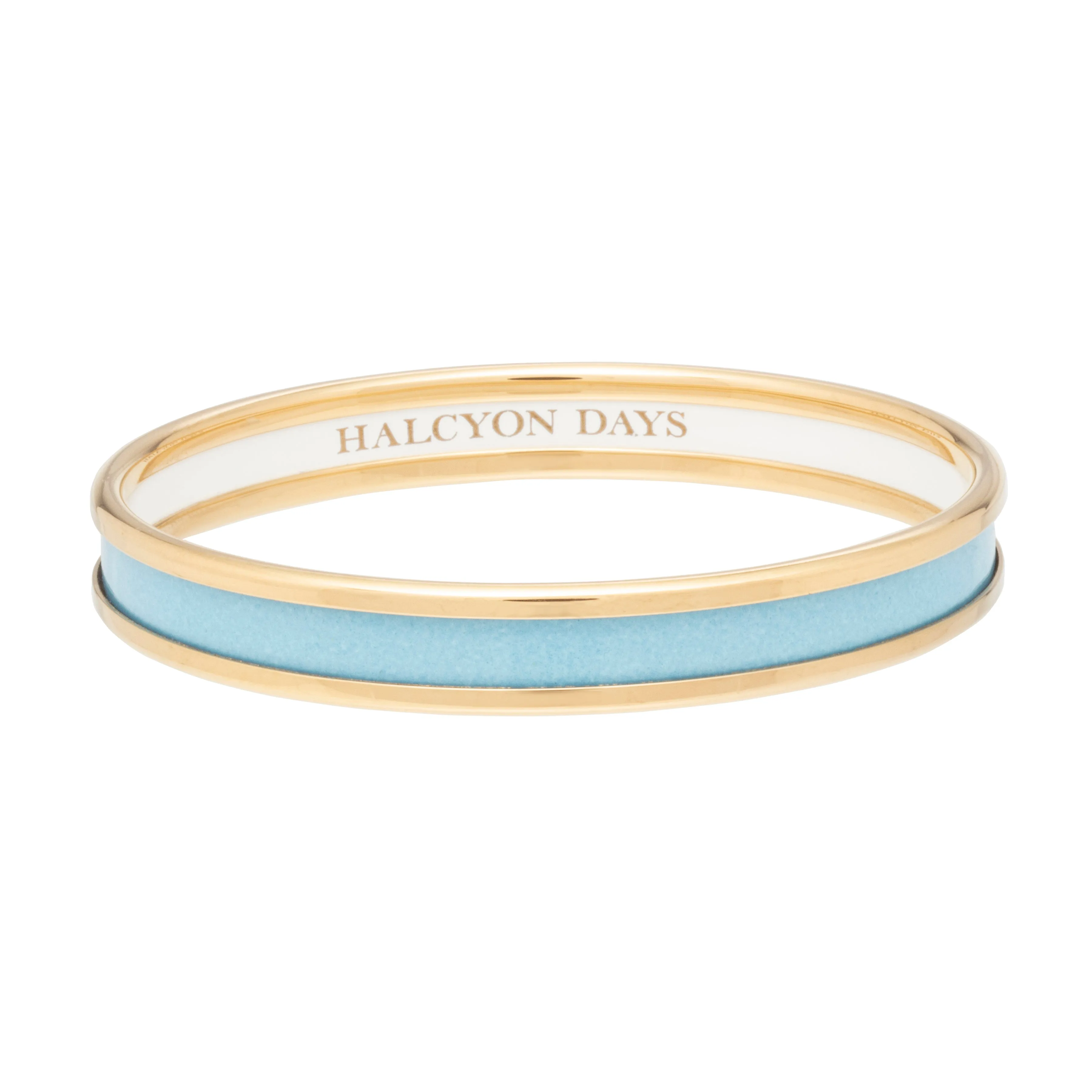 Skinny Forget-Me-Not & Gold Enamel Bangle