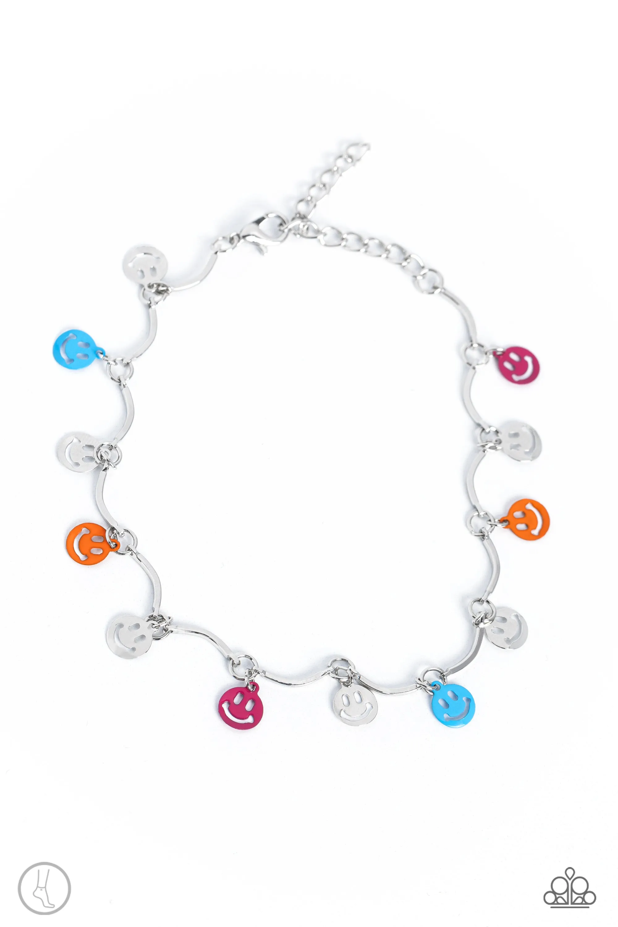 Smiley Sensation - Multi Colored Anklet - Paparazzi Accessories