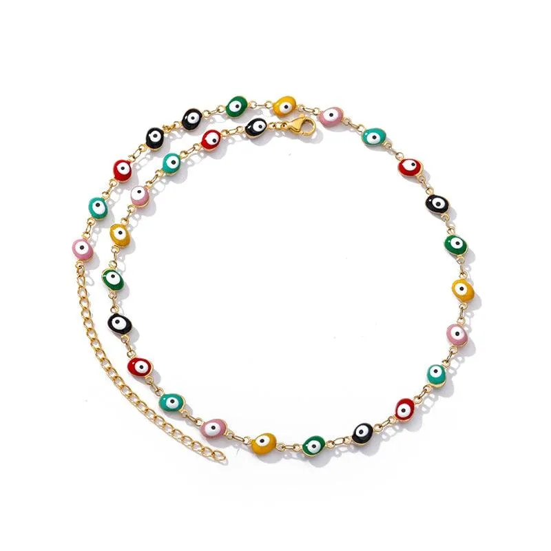 Stainless Steel Evil Eye Anklets For Women