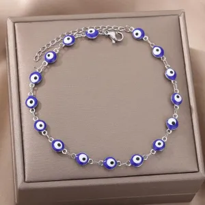 Stainless Steel Evil Eye Anklets For Women