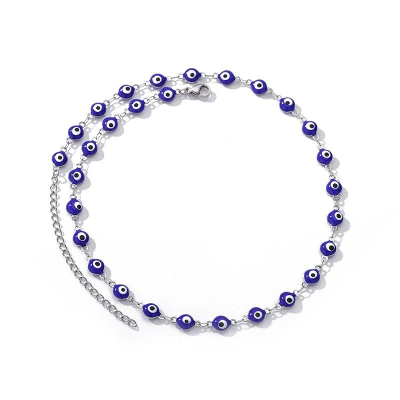 Stainless Steel Evil Eye Anklets For Women