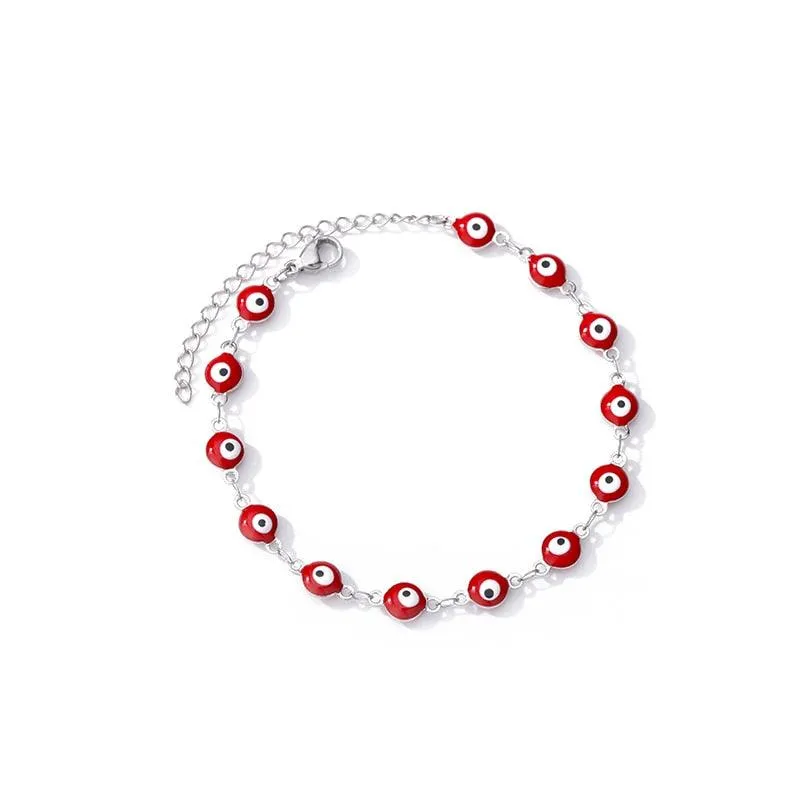 Stainless Steel Evil Eye Anklets For Women