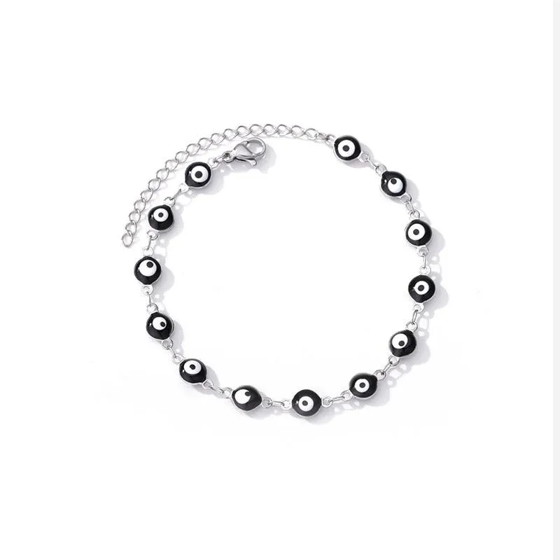 Stainless Steel Evil Eye Anklets For Women