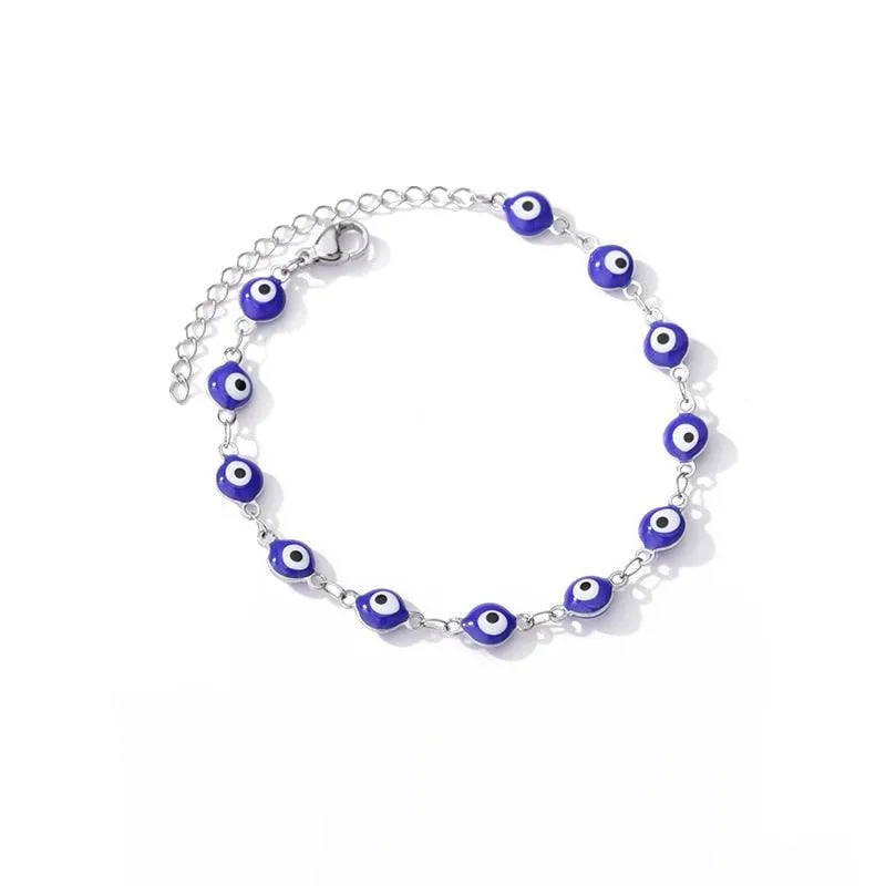 Stainless Steel Evil Eye Anklets For Women